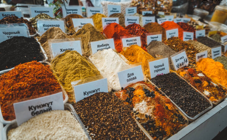 Spices in Almaty green bazaar