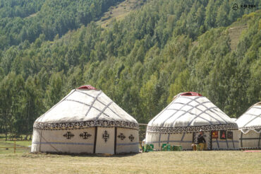 yurts with traditonal decoration