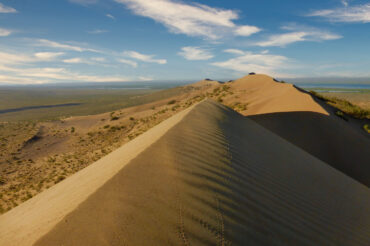 Singing dunes in national park in Kazakhstan