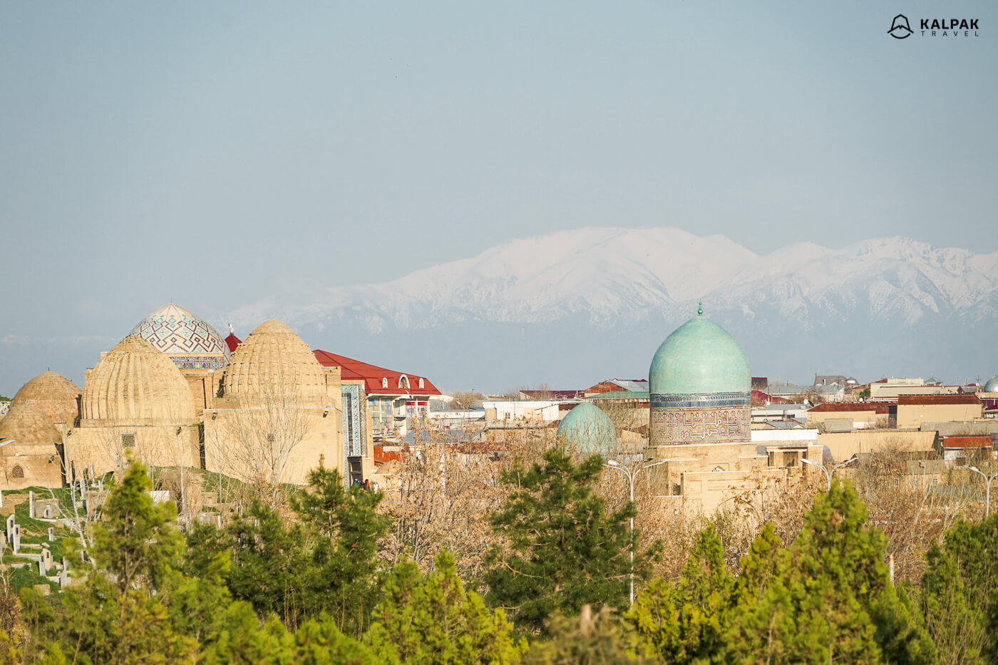 Shahizinda and Afrosiyob view in Samarkand