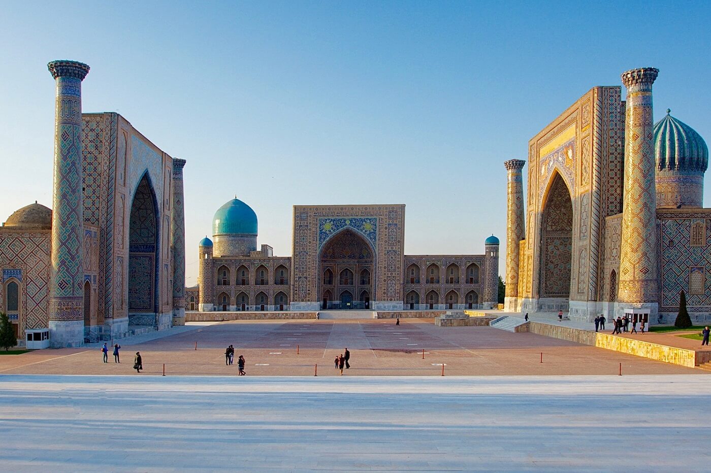 Registan with three madrasahs and mosque, the central square in Samarkand