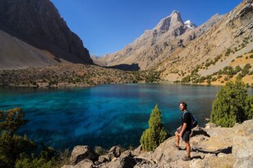 Tajikistan trekking at Alovaddin lake