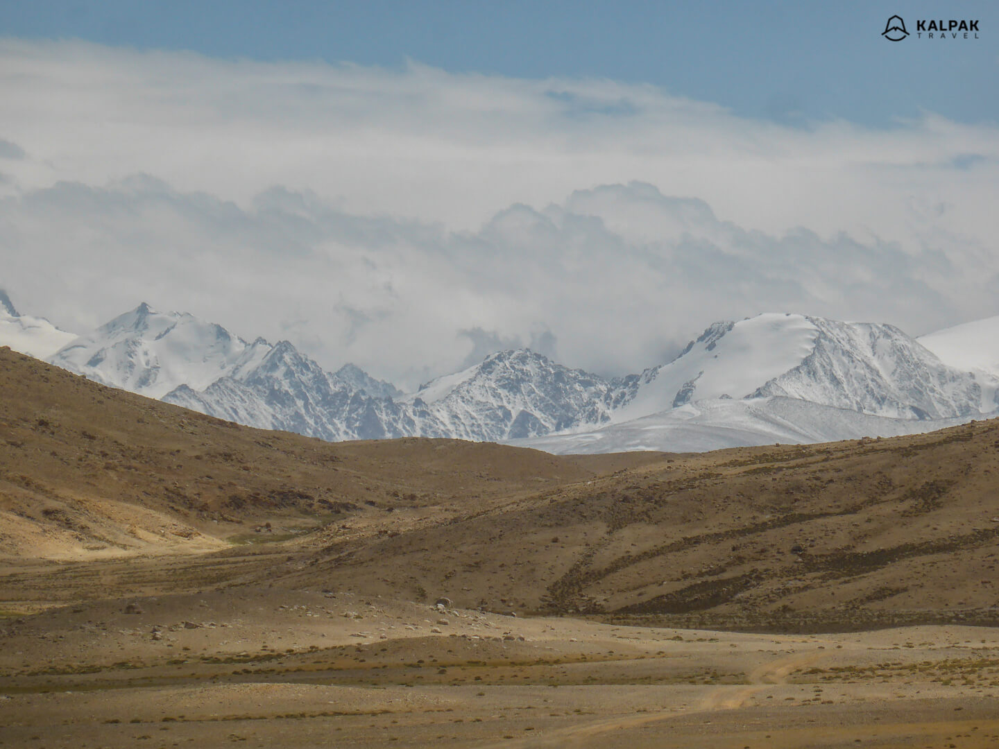 Mountains peaks on Pamir Highway journey