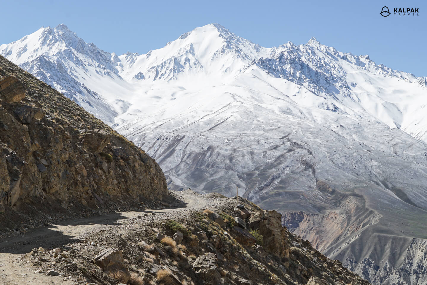 Scenic view on Pamir Highway drive