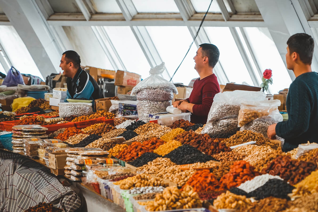 dried fruits in Tashkent bazaar