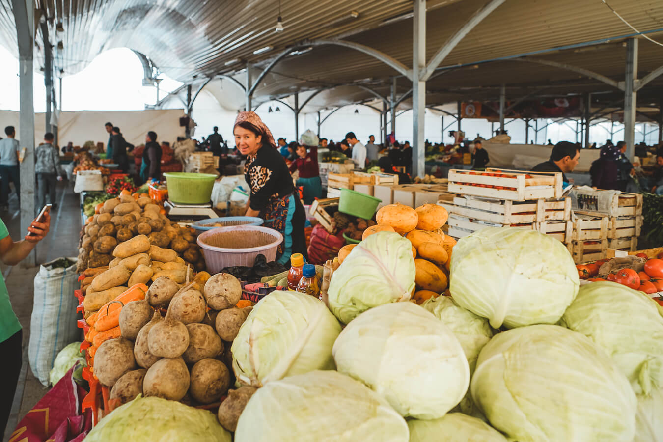 vegetable bazaar in Uzbekistan