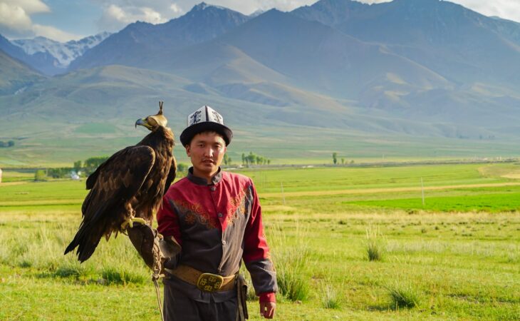 Central Asia eagle hunter